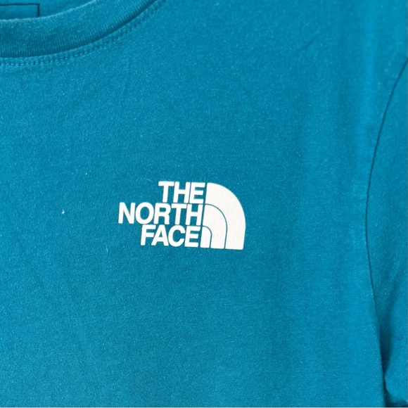 The North Face Teal Logo Graphic T-Shirt Women’s Large Never Stop Exploring - Picture 3 of 4